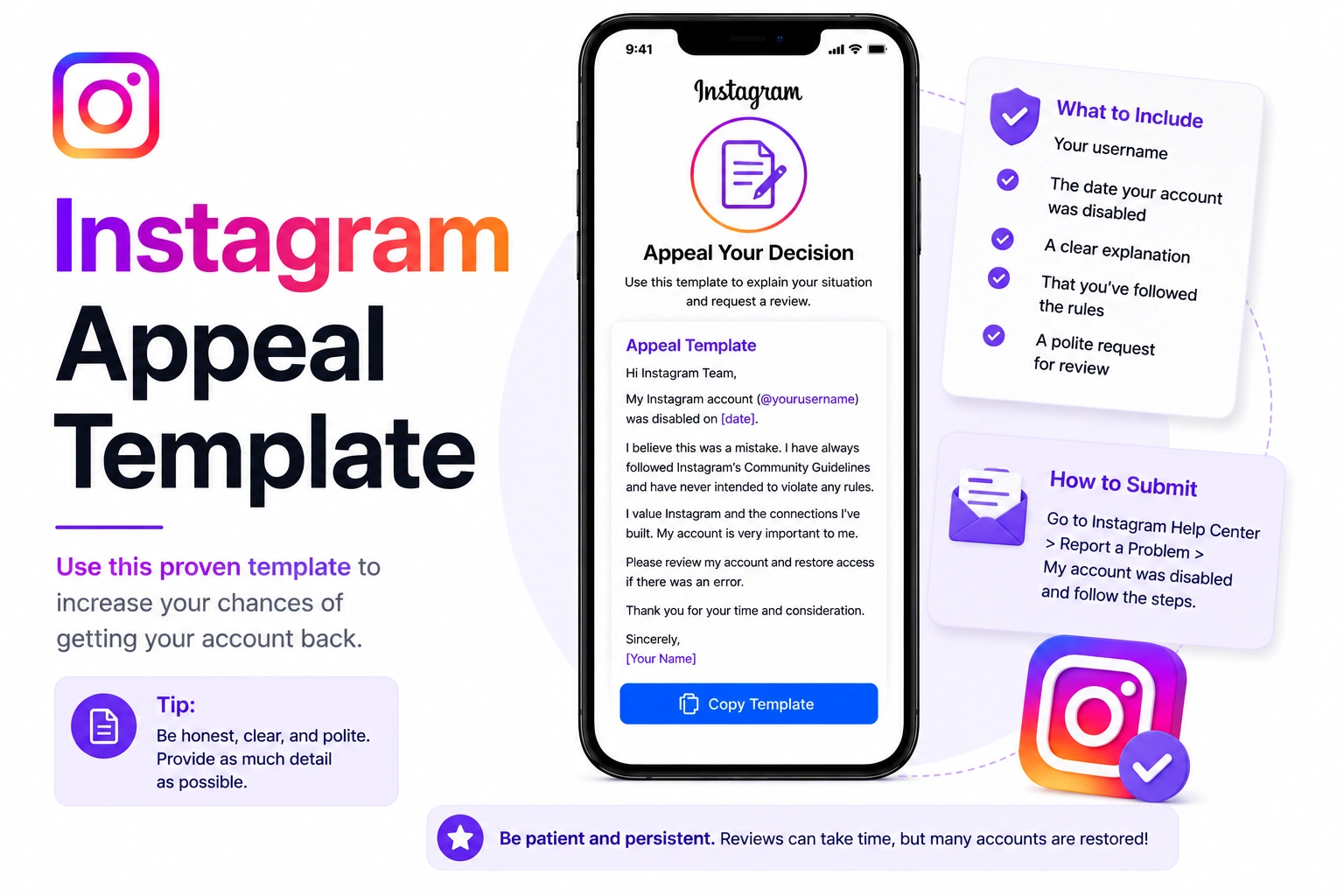 Instagram Appeal Template
